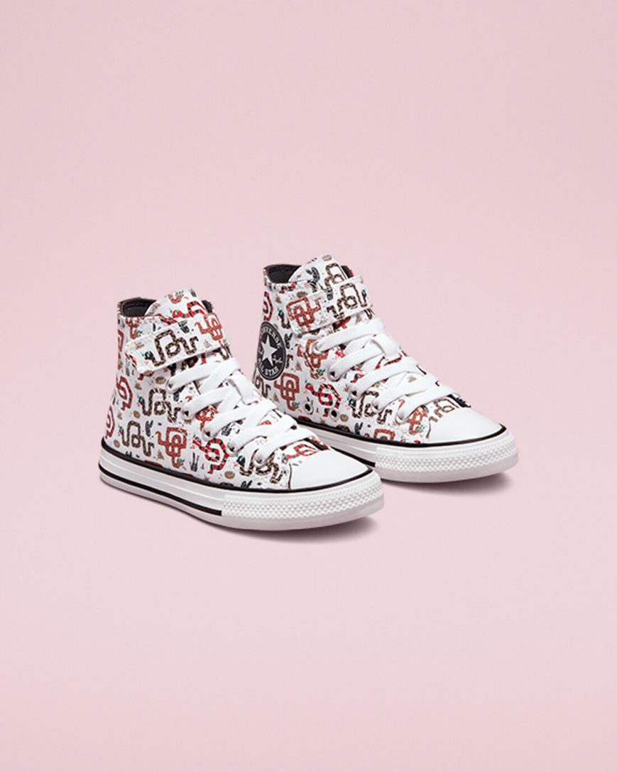 Tenisi Inalti Baieti Converse Chuck Taylor All Star Easy-On Snake Albi Gri Rosii | RO WQD0E598